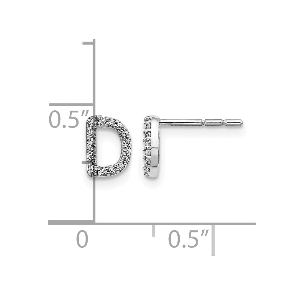 Diamond Initial D Post Earrings - WBC