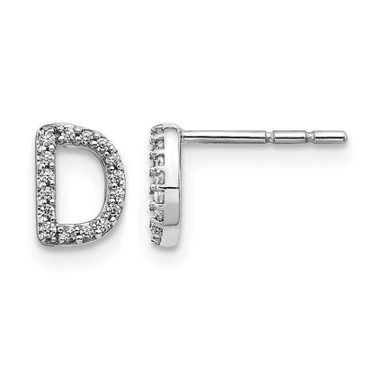 Diamond Initial D Post Earrings - WBC