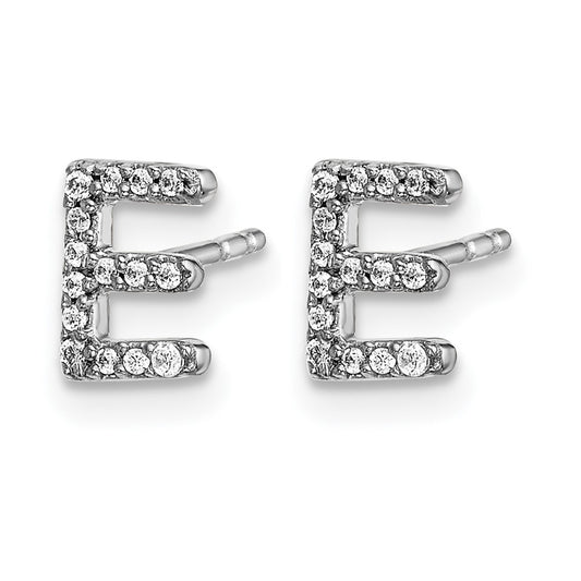 Diamond Initial E Post Earrings - WBC