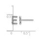 Diamond Initial E Post Earrings - WBC