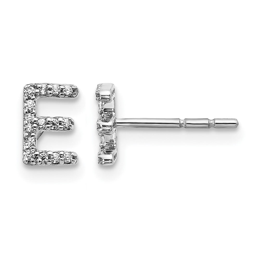 Diamond Initial E Post Earrings - WBC
