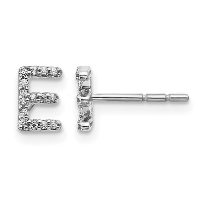 Diamond Initial E Post Earrings - WBC