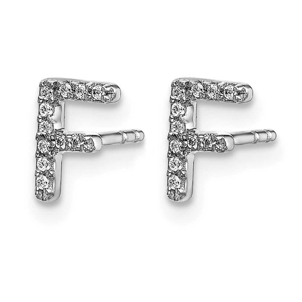 Diamond Initial F Post Earrings - WBC