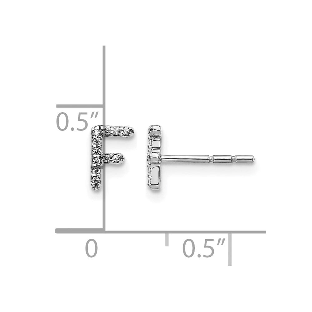Diamond Initial F Post Earrings - WBC