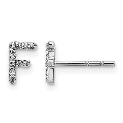 Diamond Initial F Post Earrings - WBC
