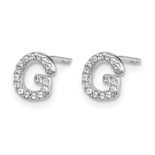 Diamond Initial G Post Earrings - WBC