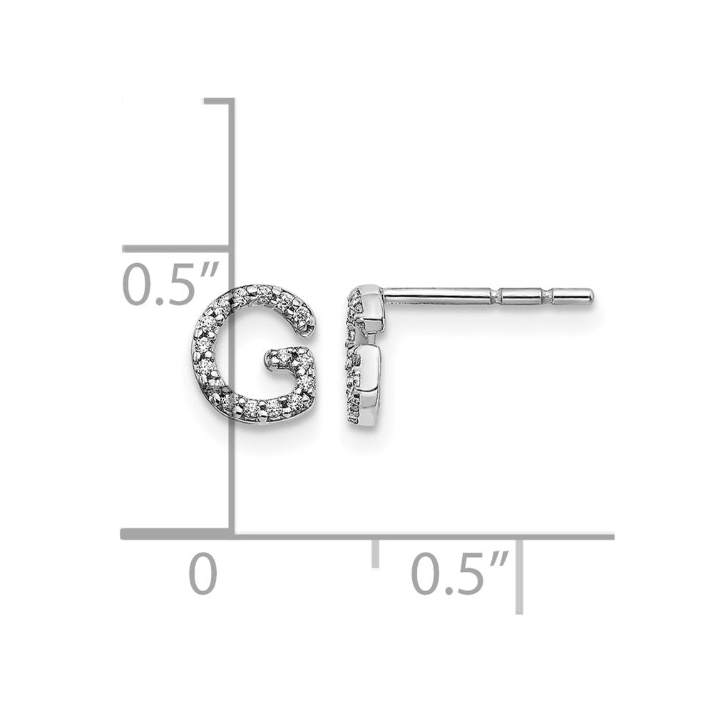 Diamond Initial G Post Earrings - WBC