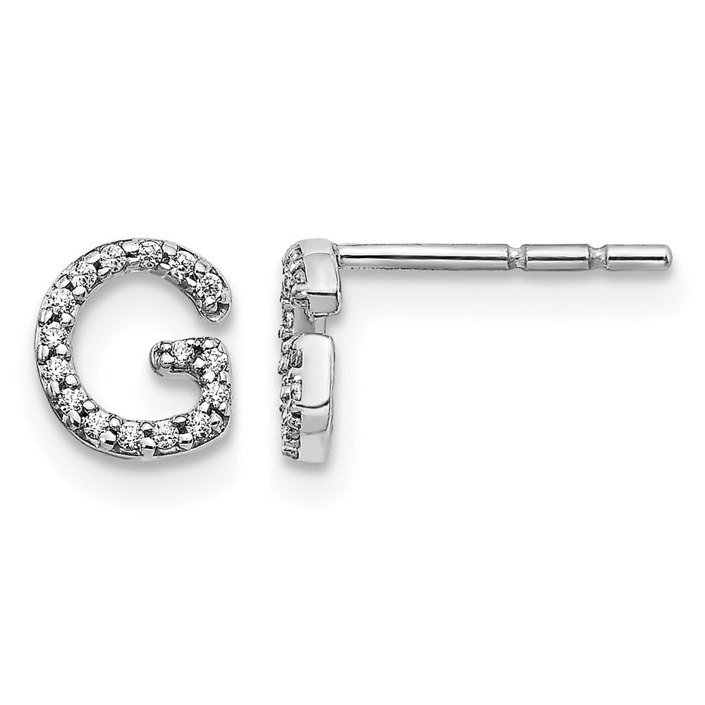 Diamond Initial G Post Earrings - WBC