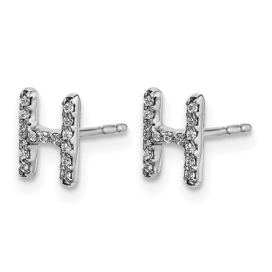 Diamond Initial H Post Earrings - WBC