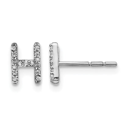 Diamond Initial H Post Earrings - WBC