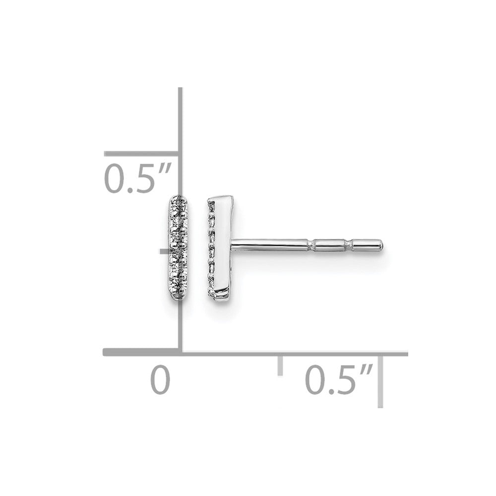 Diamond Initial I Post Earrings - WBC