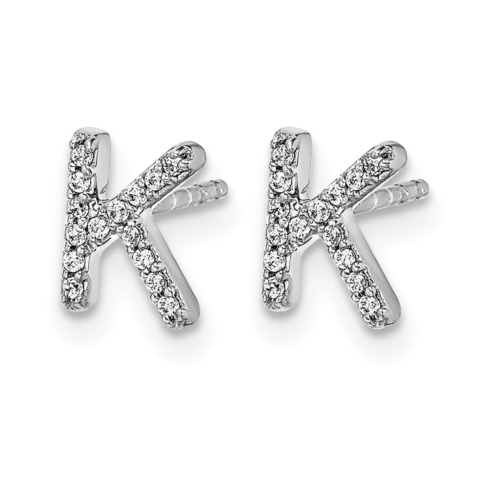 Diamond Initial K Post Earrings - WBC