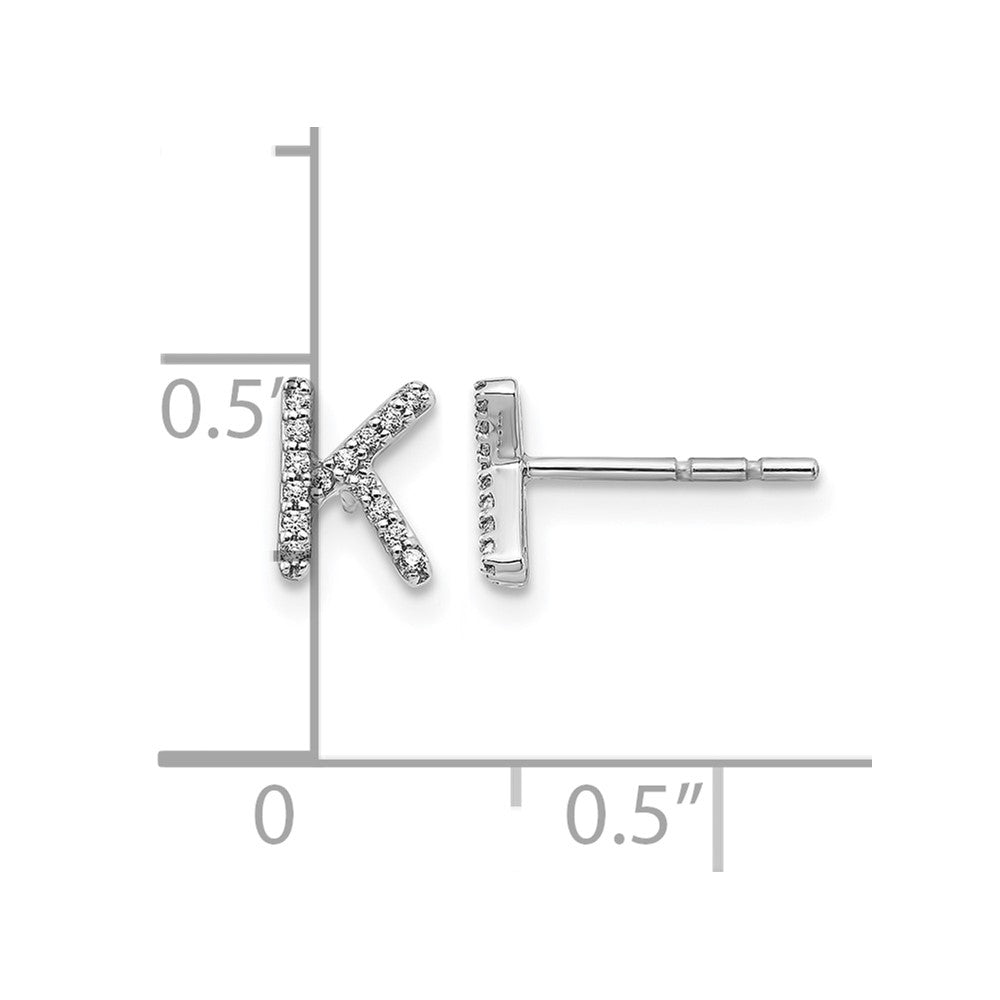 Diamond Initial K Post Earrings - WBC