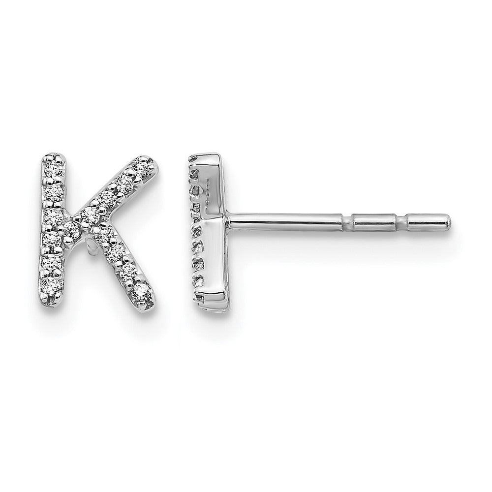 Diamond Initial K Post Earrings - WBC