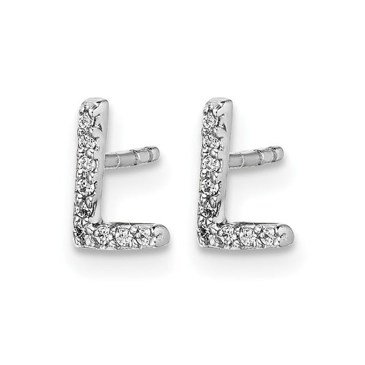 Diamond Initial L Post Earrings - WBC
