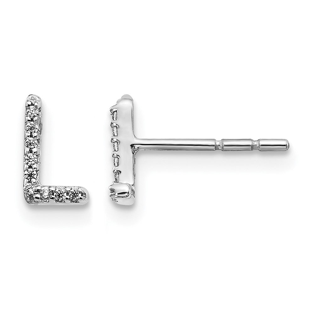 Diamond Initial L Post Earrings - WBC