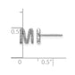 Diamond Initial M Post Earrings - WBC