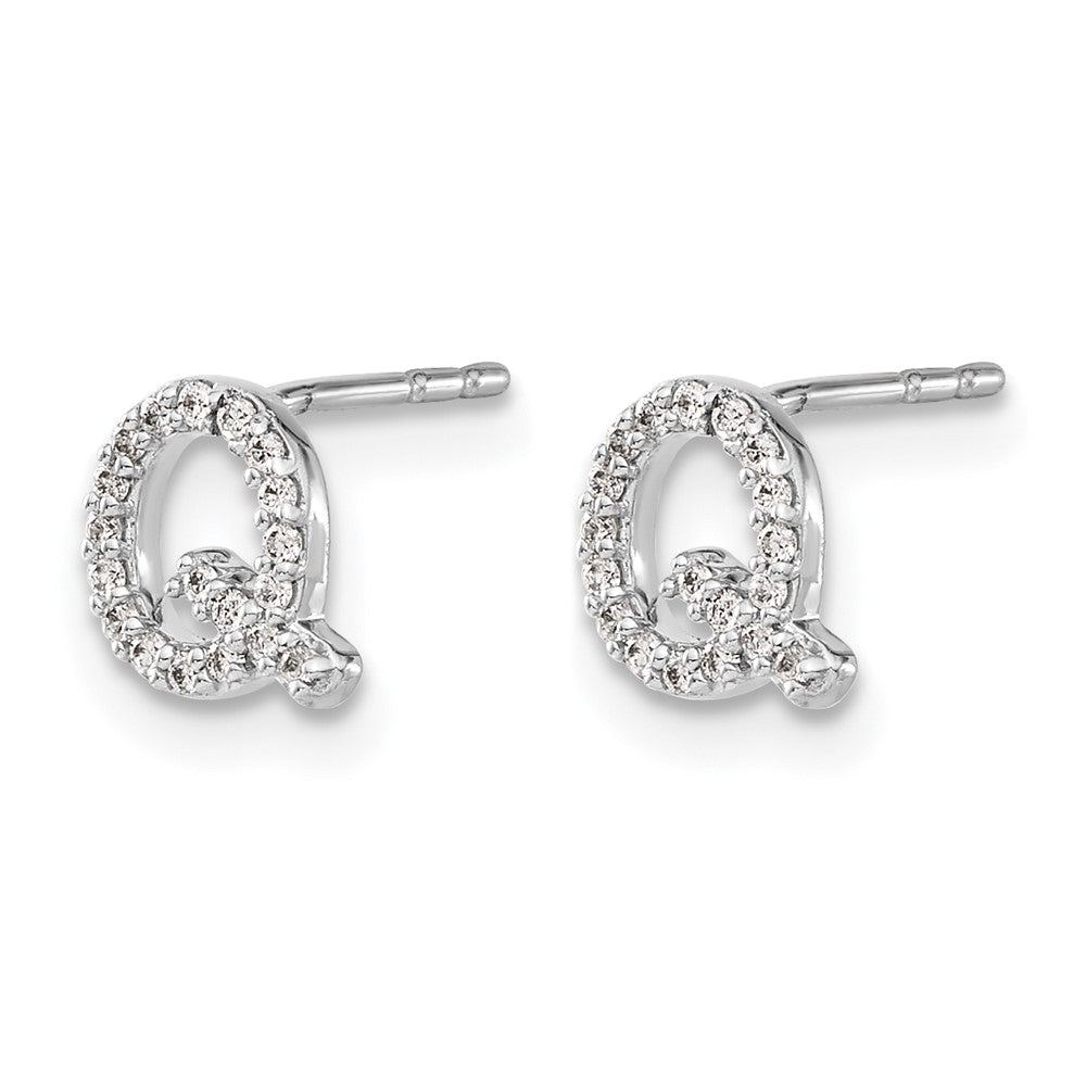 Diamond Initial Q Post Earrings - WBC