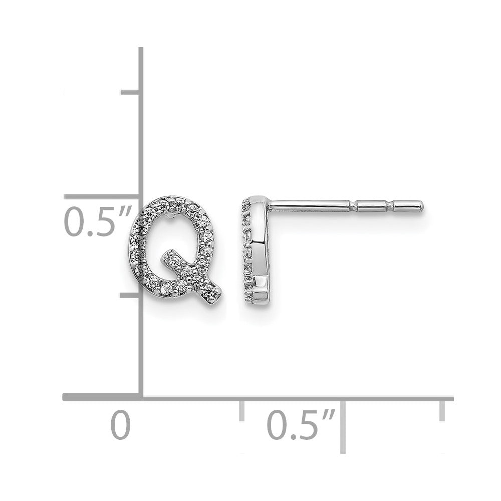 Diamond Initial Q Post Earrings - WBC