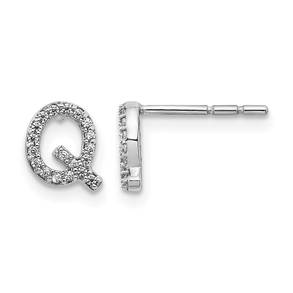 Diamond Initial Q Post Earrings - WBC