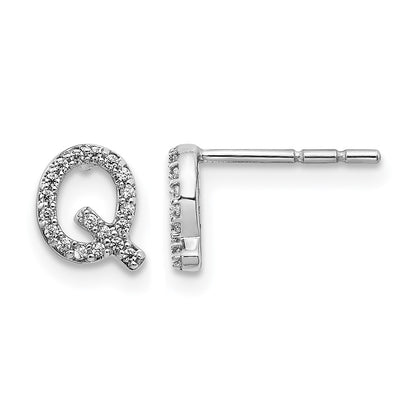 Diamond Initial Q Post Earrings - WBC