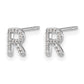 Diamond Initial R Post Earrings - WBC