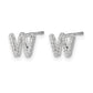 Diamond Initial W Post Earrings - WBC
