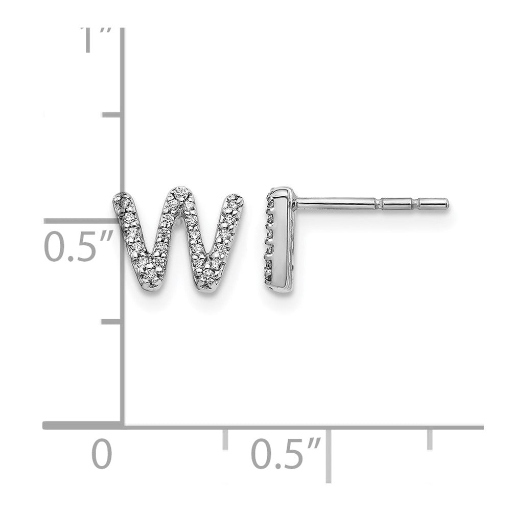Diamond Initial W Post Earrings - WBC