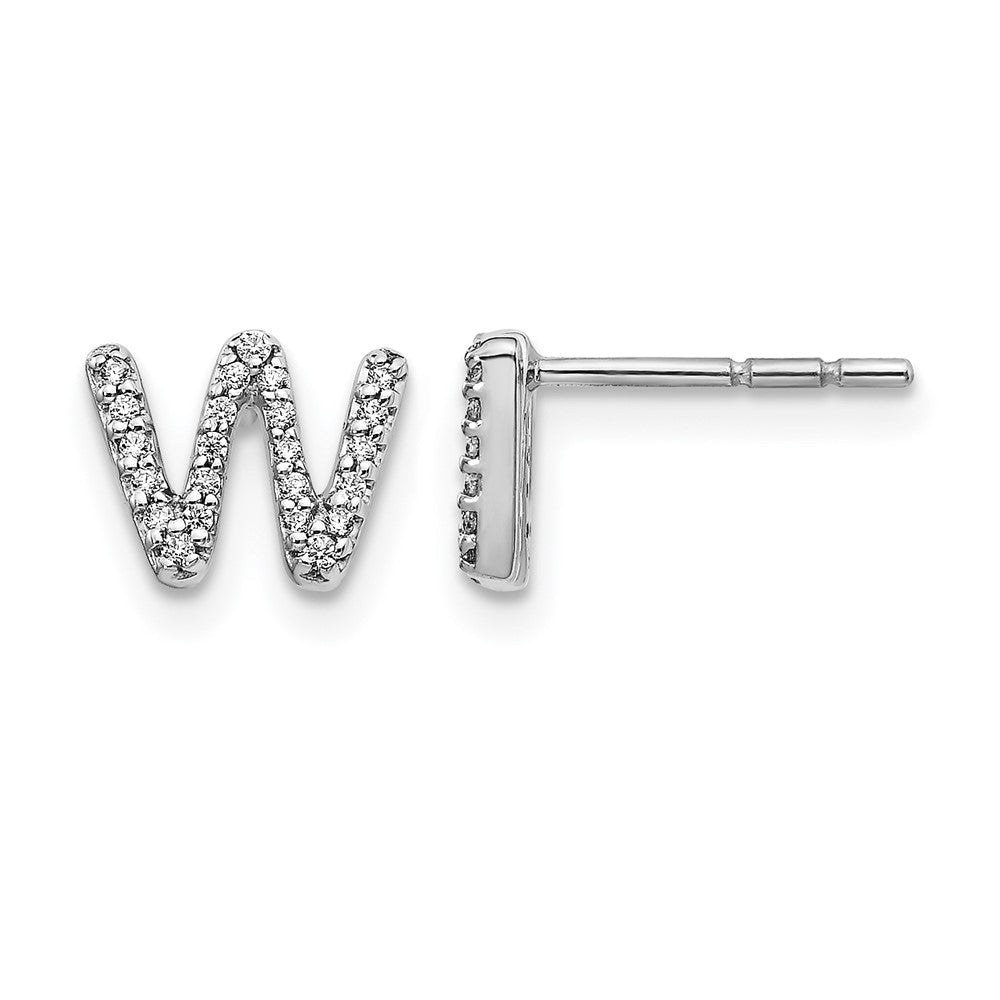 Diamond Initial W Post Earrings - WBC