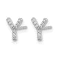 Diamond Initial Y Post Earrings - WBC