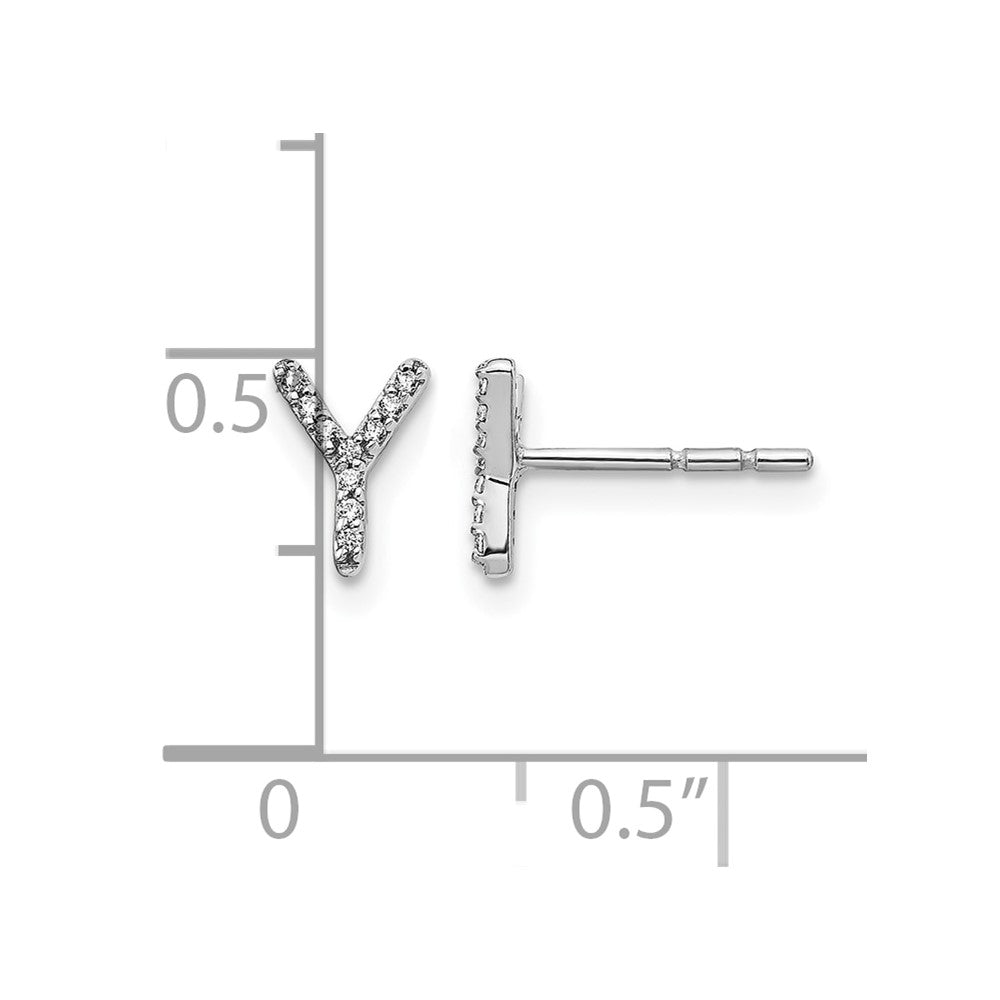 Diamond Initial Y Post Earrings - WBC