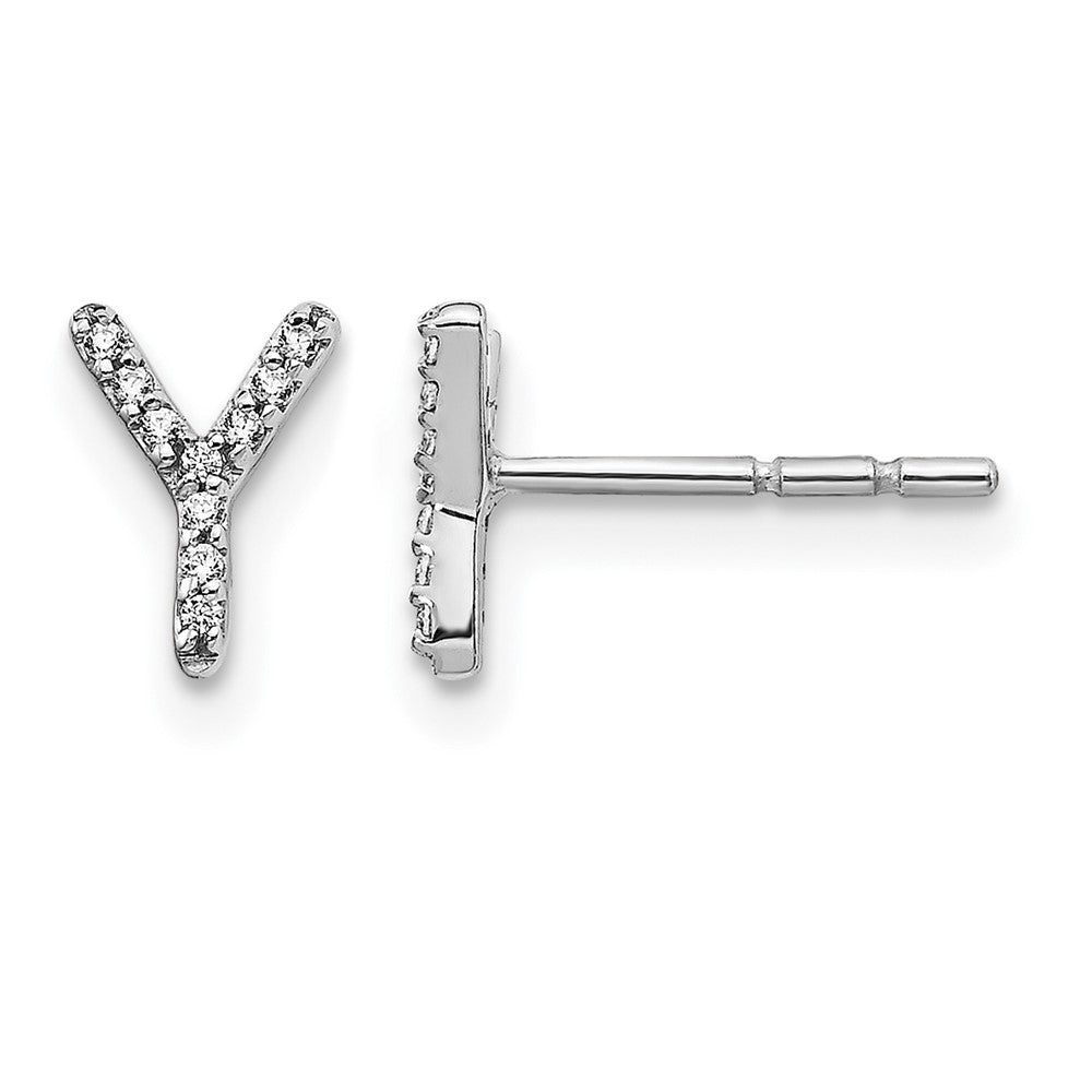 Diamond Initial Y Post Earrings - WBC