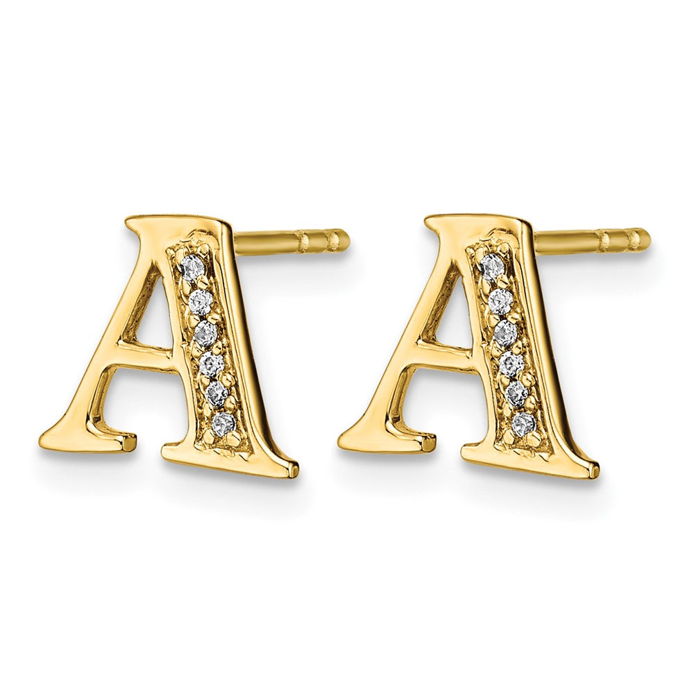 Diamond Initial A Post Earrings - WBC