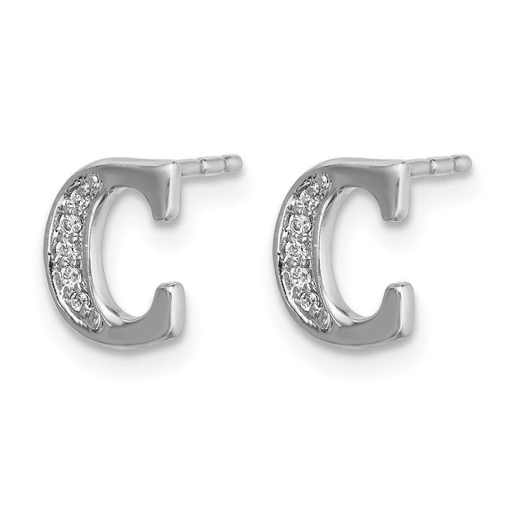 Diamond Initial C Post Earrings - WBC