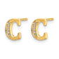 Diamond Initial C Post Earrings - WBC