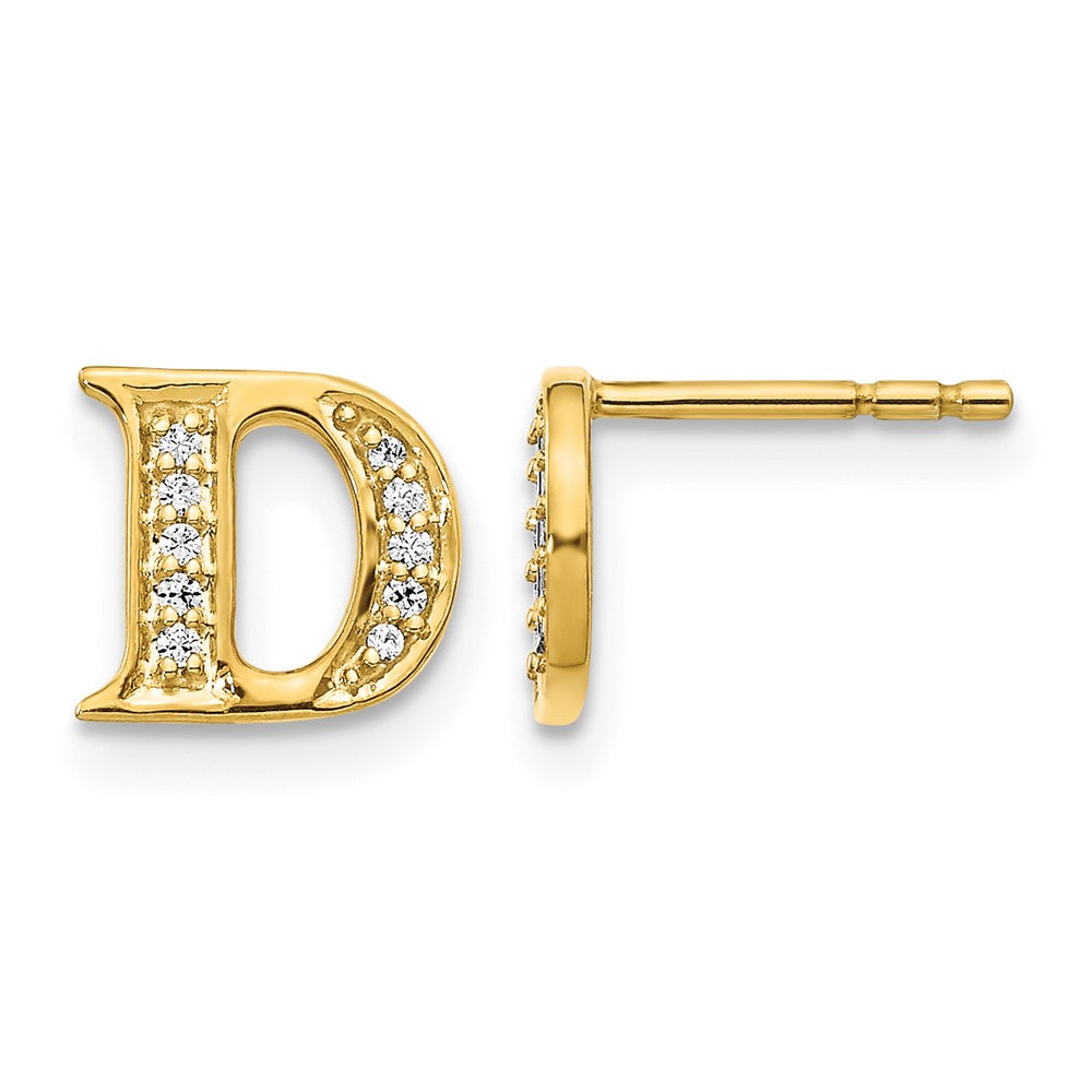 Diamond Initial D Post Earrings - WBC