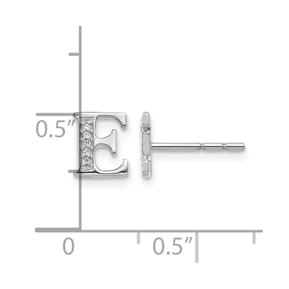 Diamond Initial E Post Earrings - WBC