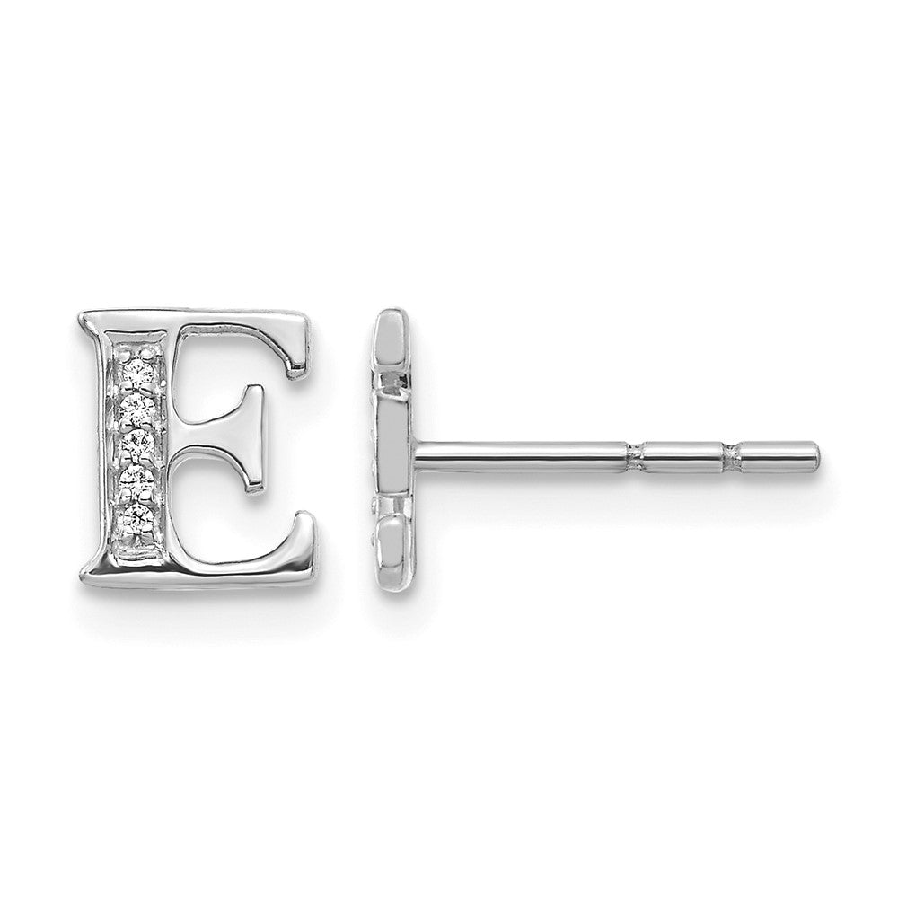 Diamond Initial E Post Earrings - WBC