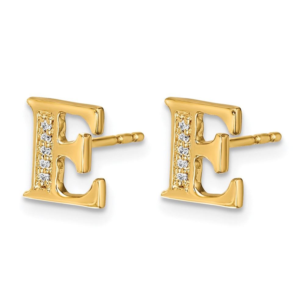 Diamond Initial E Post Earrings - WBC