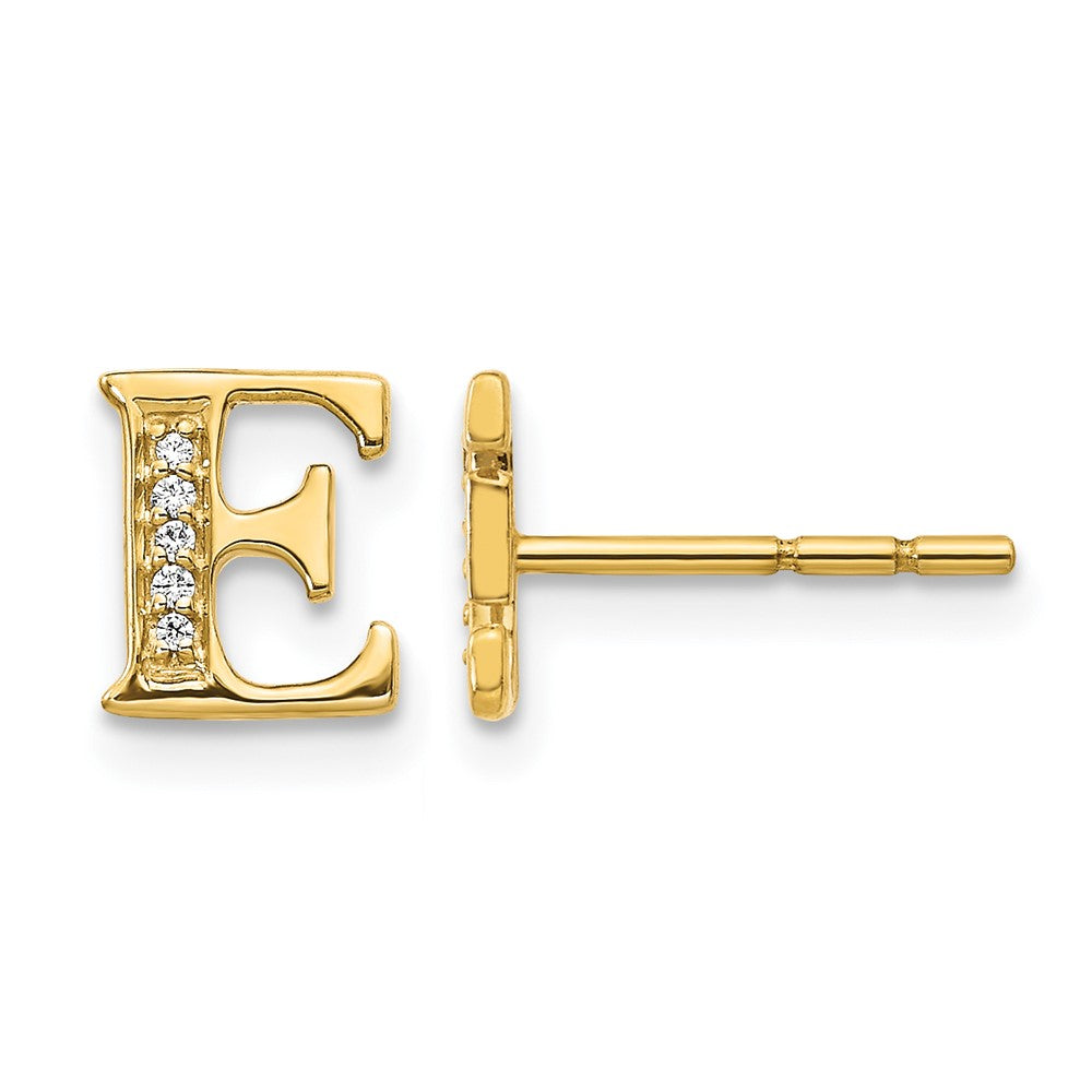 Diamond Initial E Post Earrings - WBC