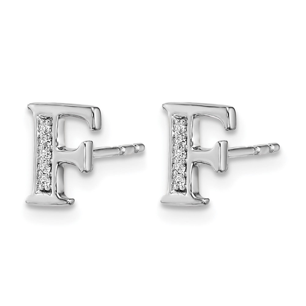 Diamond Initial F Post Earrings - WBC
