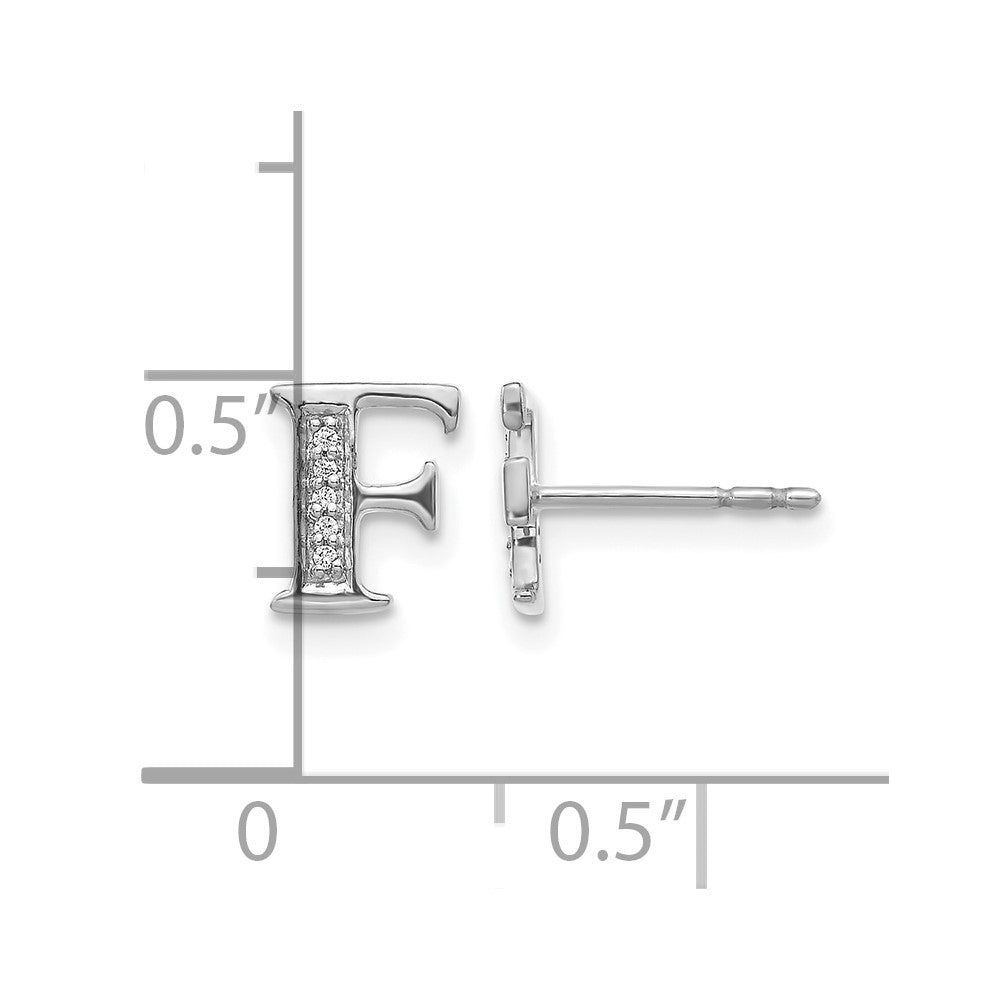 Diamond Initial F Post Earrings - WBC