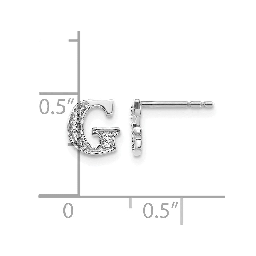 Diamond Initial G Post Earrings - WBC