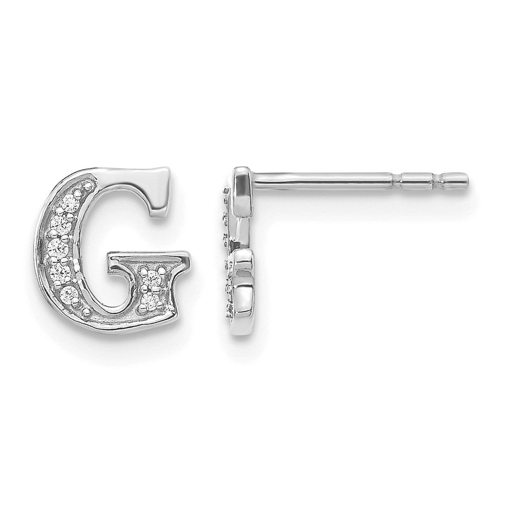 Diamond Initial G Post Earrings - WBC