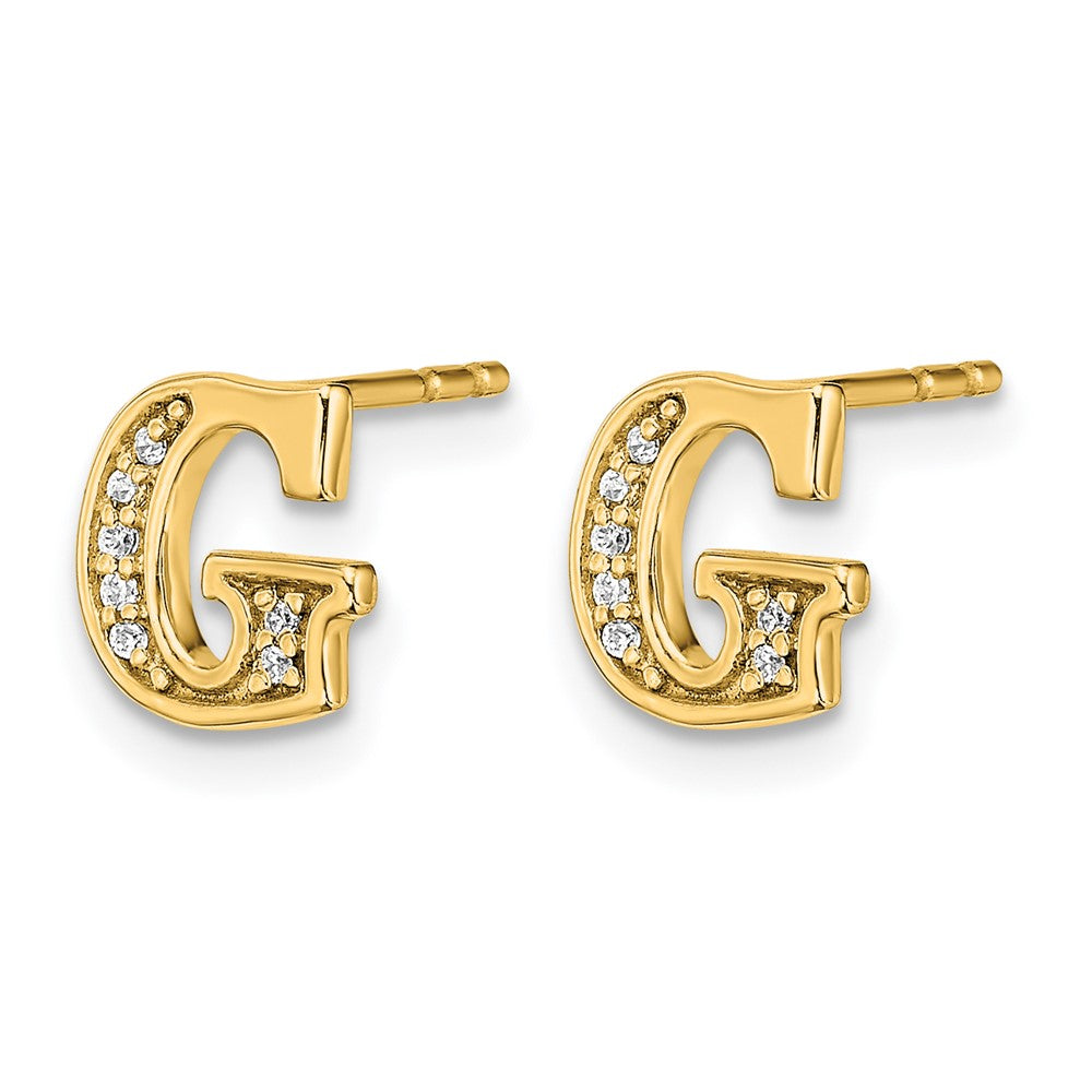 Diamond Initial G Post Earrings - WBC