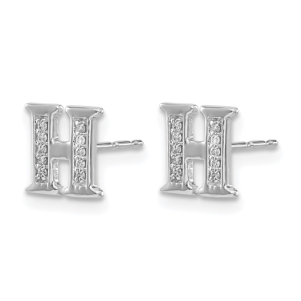 Diamond Initial H Post Earrings - WBC