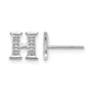 Diamond Initial H Post Earrings - WBC