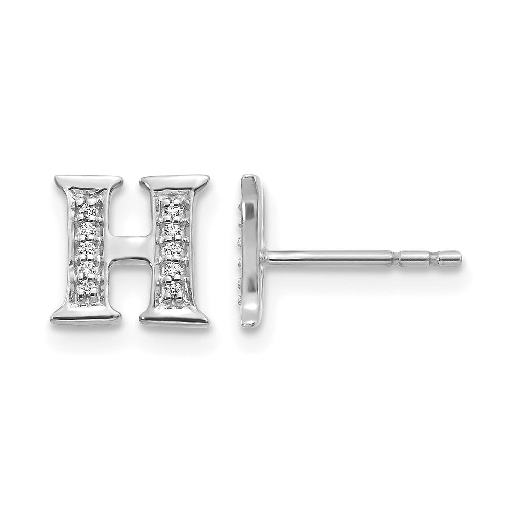 Diamond Initial H Post Earrings - WBC