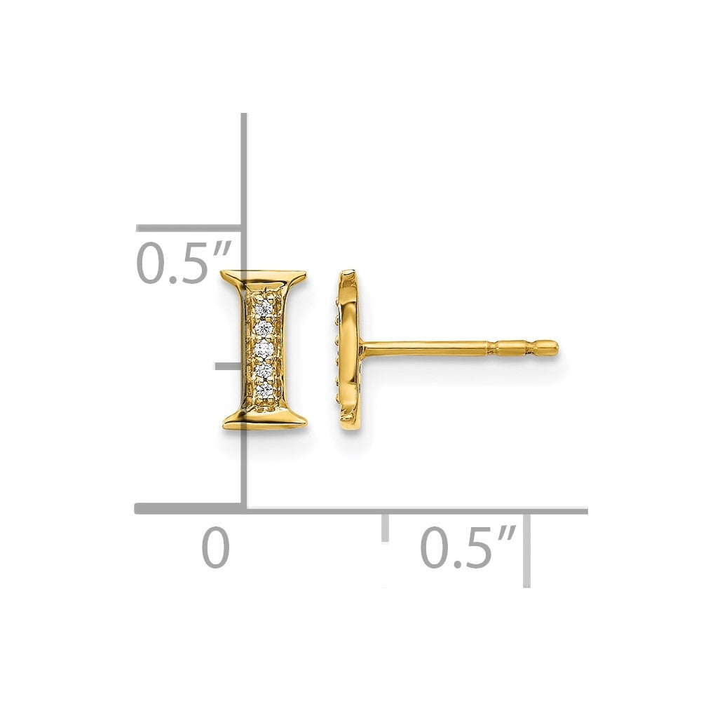 Diamond Initial I Post Earrings - WBC