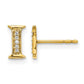 Diamond Initial I Post Earrings - WBC